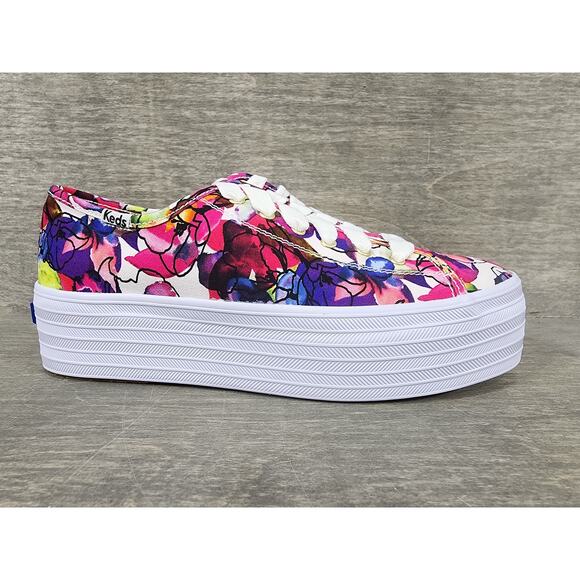 Keds Triple up Watercolor Floral sneakers Size 7 - Picture 2 of 11